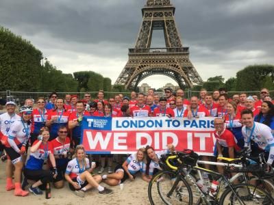 A group of Teenage Cancer Trust supporters, taking on London to Paris. 