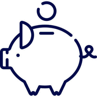 Icon showing a piggy bank