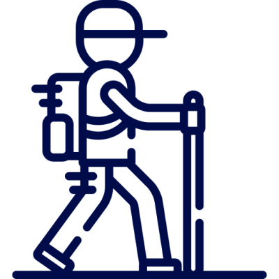 Icon showing a person walking