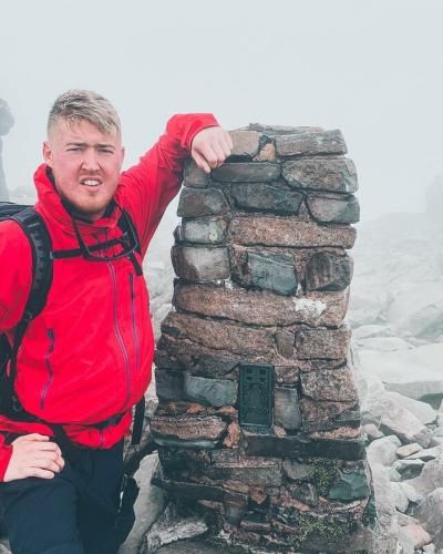 Ciaran at the top of Ben Nevis