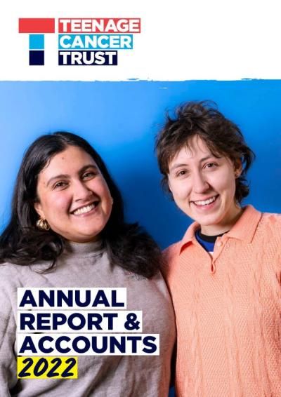 Teenage Cancer Trust Annual Report 2022 cover