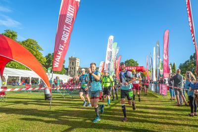 Challenge participants set off from the start line