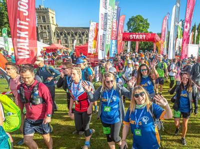 Challenge participants take off from the start line