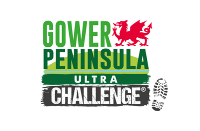 Gower Peninsula Ultra Challenge logo with red dragon and footprint