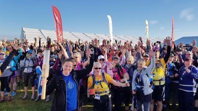 Challenge participants on the start line