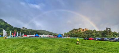 Challenge basecamp and a rainbow