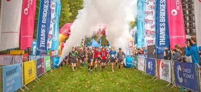 Ultra Challenge participants set off among flags and smoke