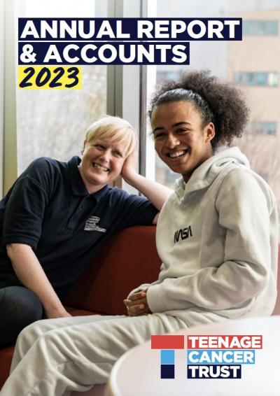 Front cover of Teenage Cancer Trust Annual Report 2023