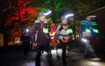 Participants on the course of the Thames Moonlight 10 Walk