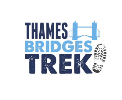 Thames Bridge Trek logo with shoeprint and illustration of Tower Bridge